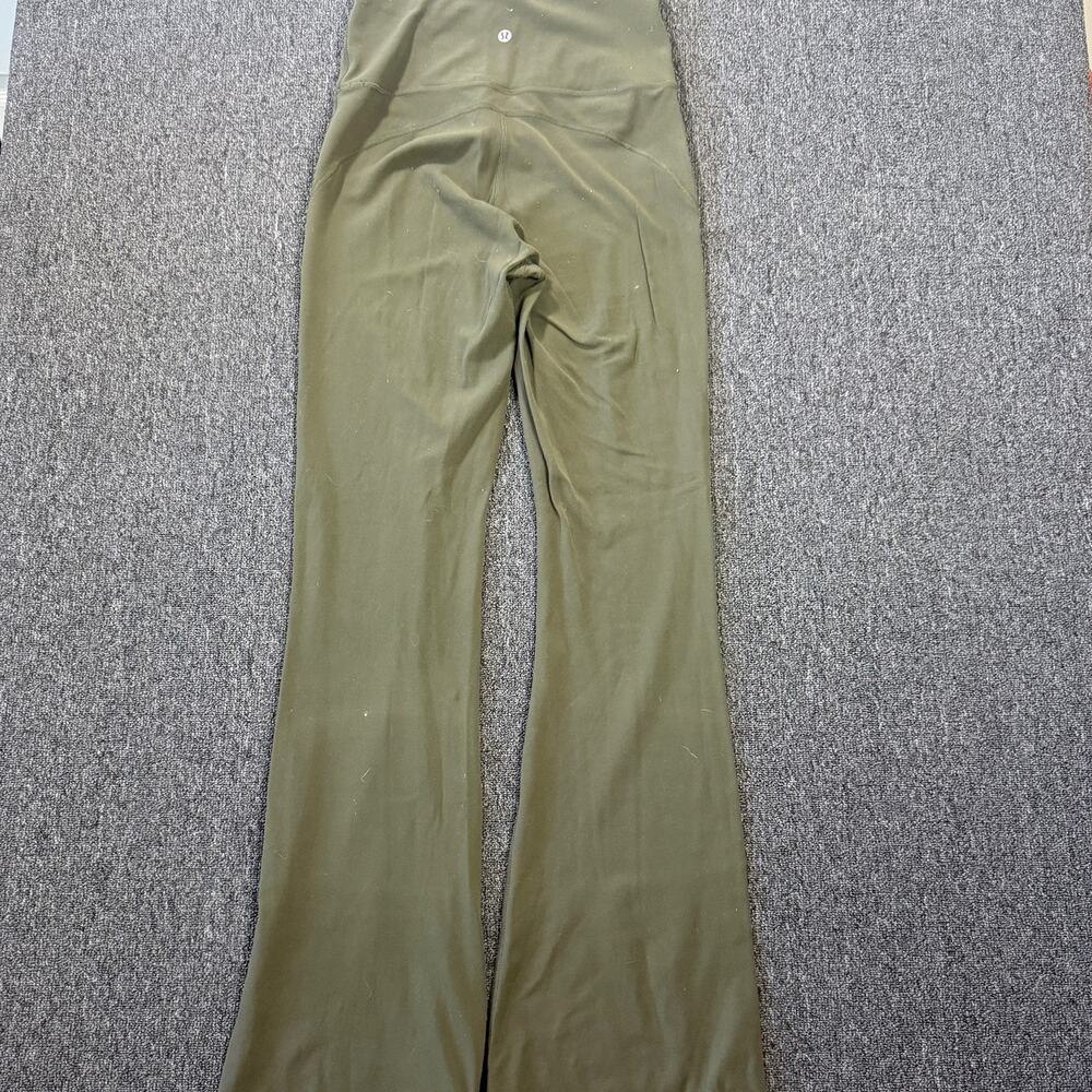Vintage Y2k Lululemon Groove Nulu Flare Wide Leg Olive Green Women's Pants 6